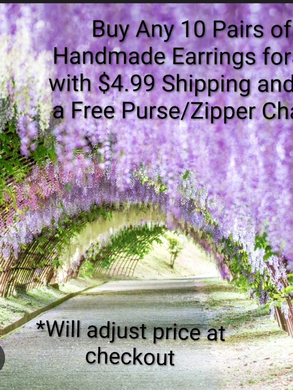 Buy 10 Handmade Earring for $15 and get $4.99 Shipping, Plus a Free Purse Charm